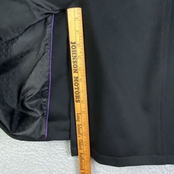 Michael Kors Black Hooded Wool Coat Women's Size 6 Mid Length Overcoat Lining * - Picture 13 of 16